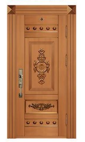 Luxury single open copper door