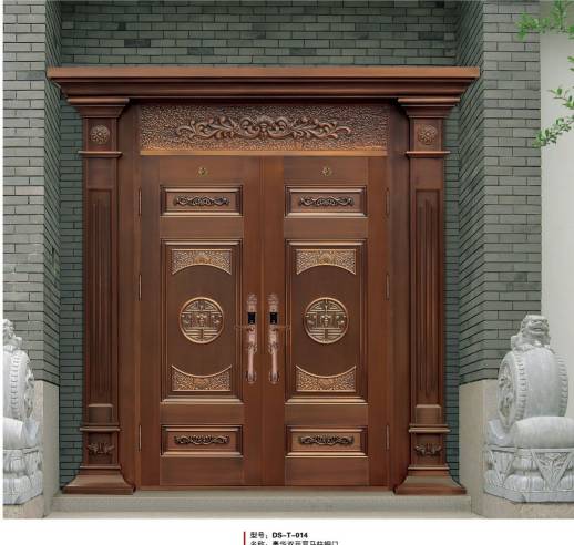Luxury single open copper door